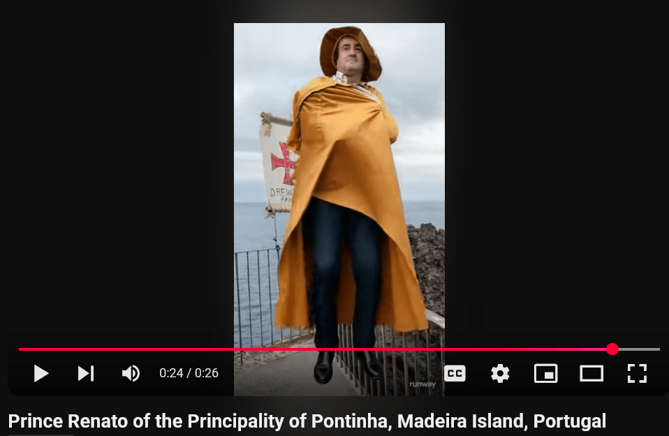 Prince Renato of the Principality of Pontinha, Madeira Island, Portugal